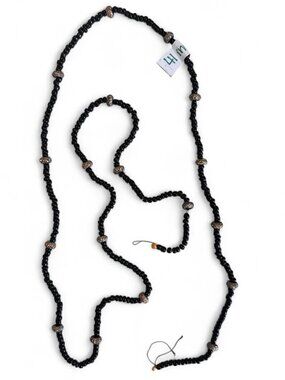Hand beaded waist bead with small round diamond beads outlined in gold